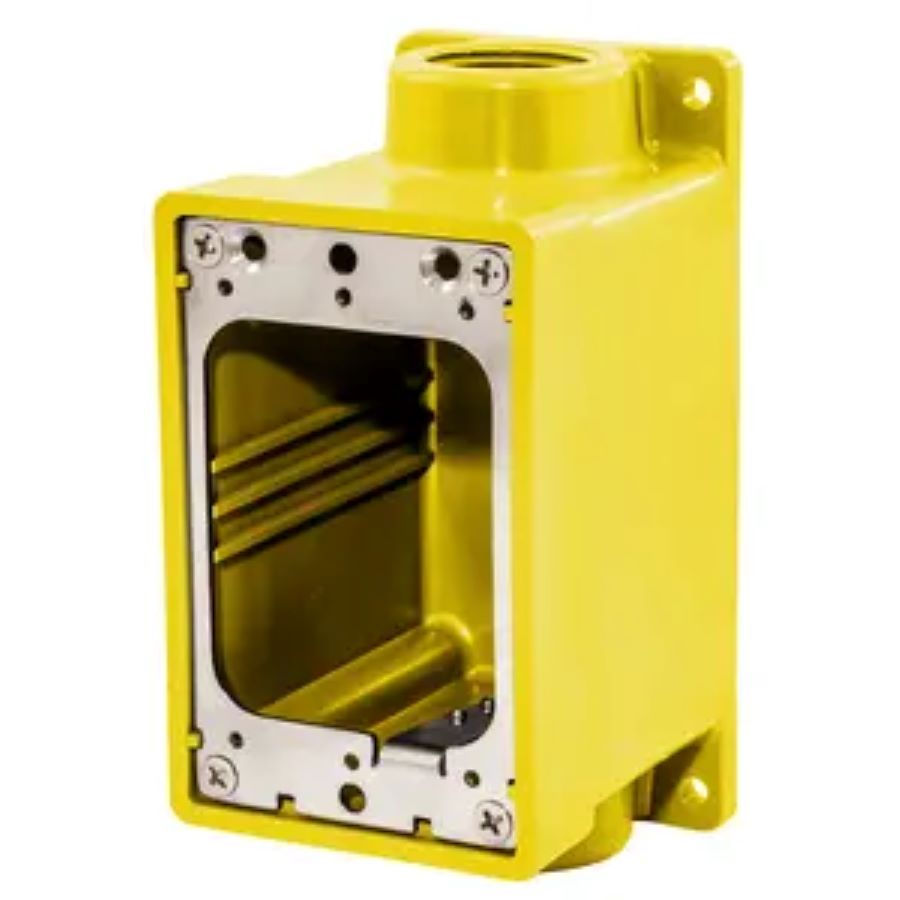 Hubbell HBL60CM83A Yellow Watertight FD Box 3/4