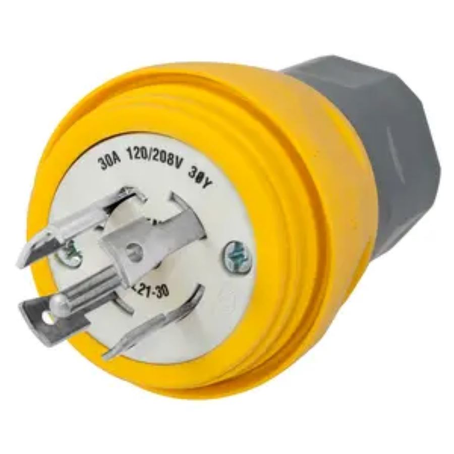 Hubbell HBL28W81 NEMA L21-30 Watertight Yellow 3-Phase 30A 120