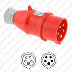 Hubbell C530P6SA AC Plug IEC60309 Male IEC 309 Pin & Sleeve