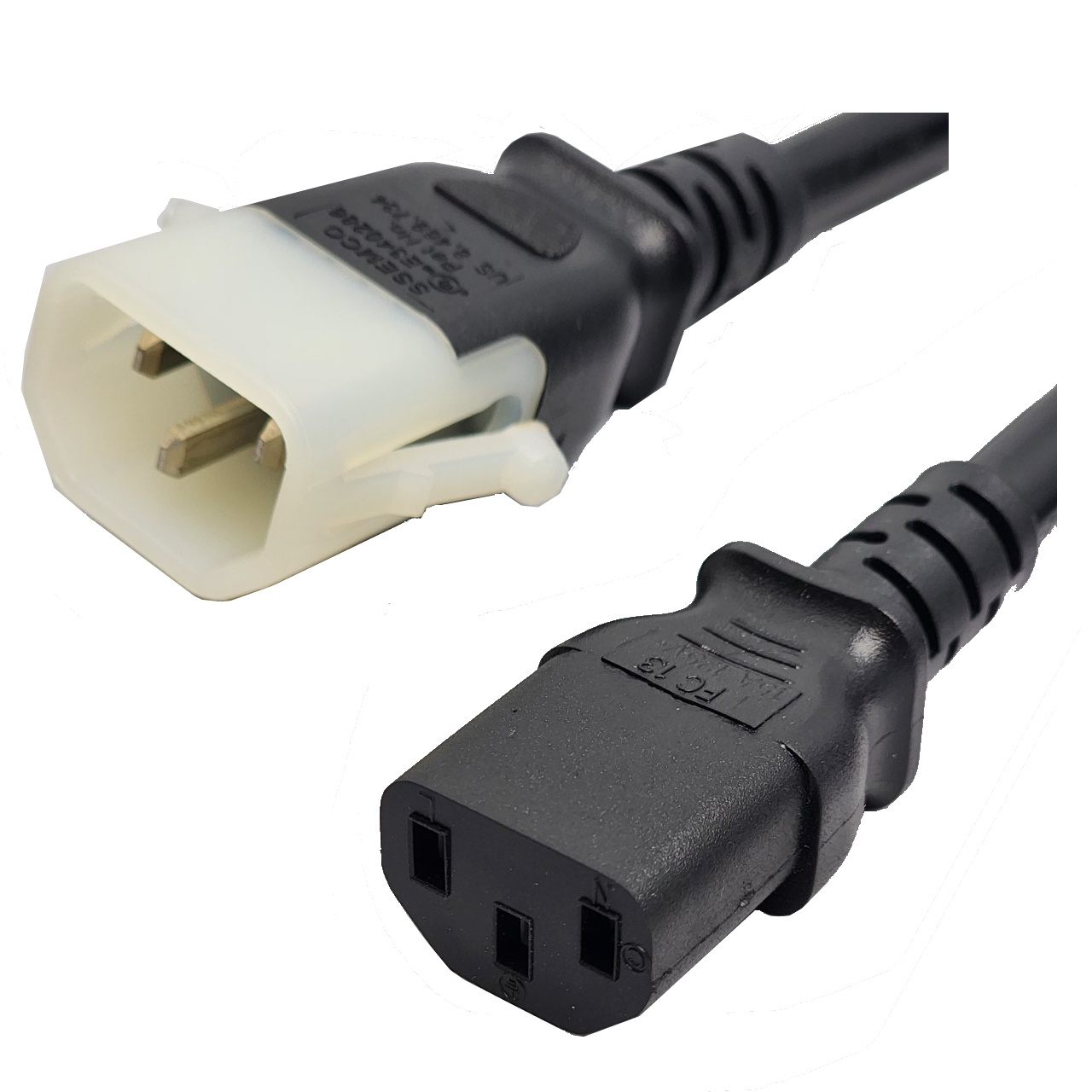 IEC320 C14 Male Plug to C13 Connector P-Lock 3.0 meters / 10 feet 15A/250V  14/