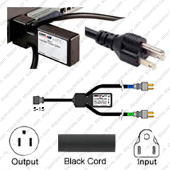 Zonit uATS1-LV-Y515-515 - ATS Input 2x 5-15 Plug 2 Foot Cords to