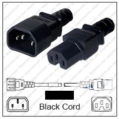 IEC320 C20 Male Plug to C19 Connector Z-LOCK 2.0 Meters