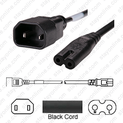 JMimports様 1113A032-200 29.0 chenyang IEC 60320 C8 Plug to C7 Receptacle Male to Female