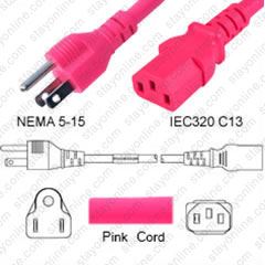 NEMA 5-15 Male Plug to IEC320 C13 Connector 4.5 Meters / 15