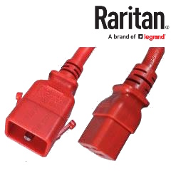 Raritan SecureLock SLC20C19-5FTK1-6PK IEC320 C20 Plug to C19 Connector 1.5 Meters / 5 Feet 20A/250V 12/3 SJT Red- 6 Pack Locking Power Cords