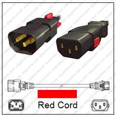 IEC320 C14 Male Plug to C13 Connector Z-LOCK 0.6 Meters / 2